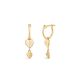 Bijou Folded Heart Drop Hoops