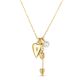 My World Arrow, Heart Locket & Pearl Charm Cluster Pendant