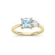 Toi & Moi Aquamarine & Moissanite Ring