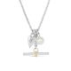 My World T-Bar with Heart & Pearl Charm Cluster Pendant