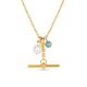 My World T-Bar with Pearl & Birthstone Cluster Pendant