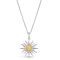 Sun Charm With 9k Brushed Centre Pendant