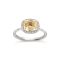Sheba Cushion 18k White Lemon  Yellow Sapphire and Brilliant Cut Diamond Ring