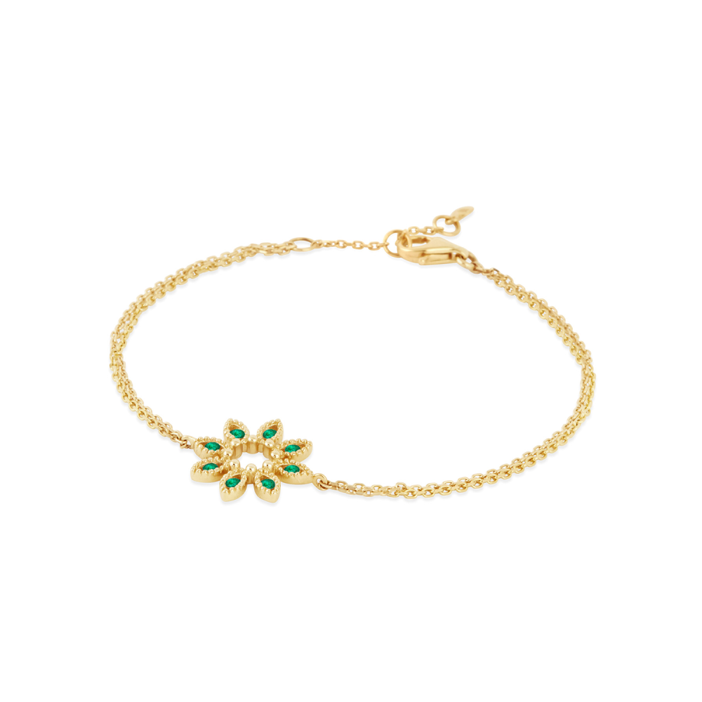 Jasmine Flower Emerald Bracelet