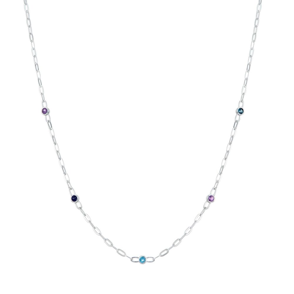 Coloured Gemstone Chain Necklace