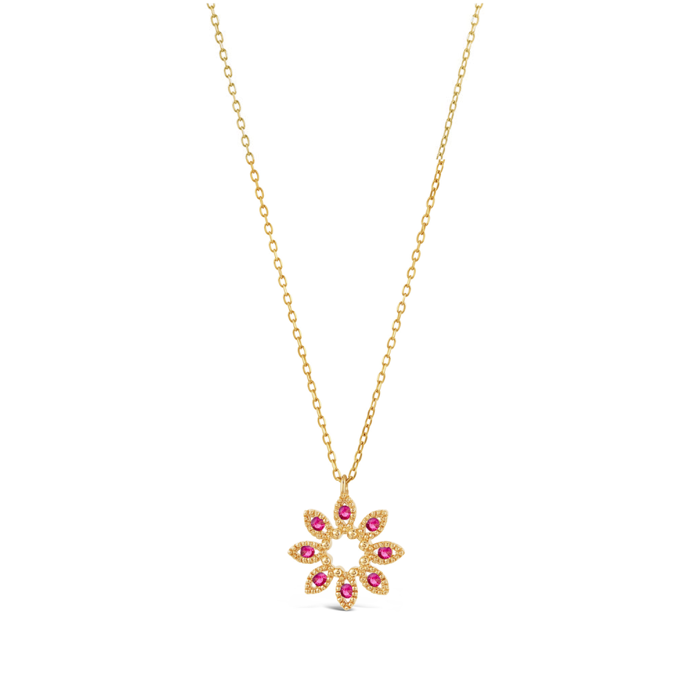 Jasmine Flower Ruby Pendant