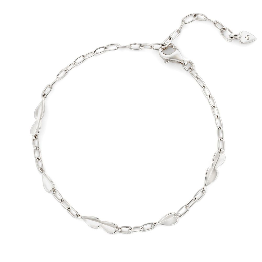 Folded Heart Dainty Chain Bracelet 