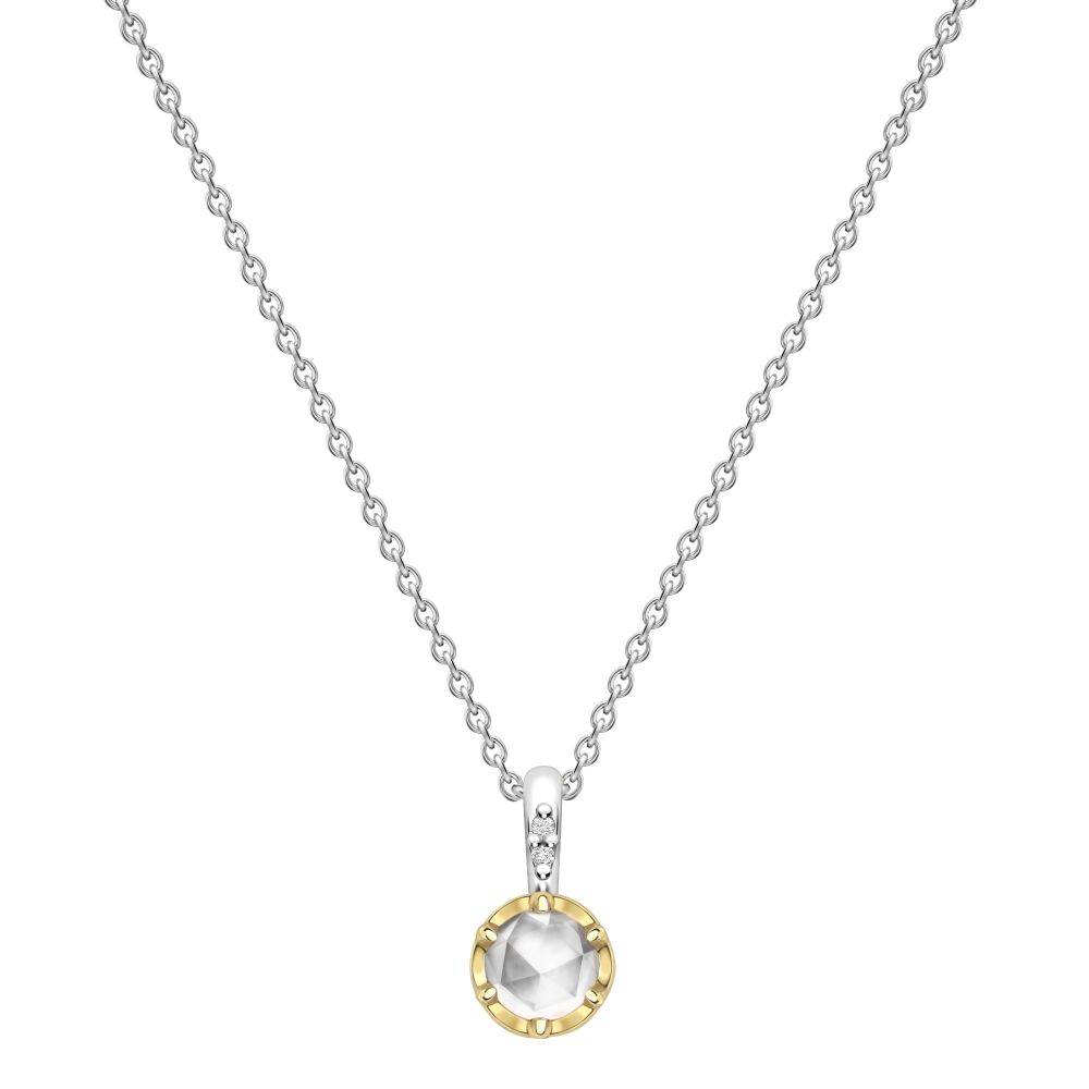 April White Sapphire Birthstone Pendant