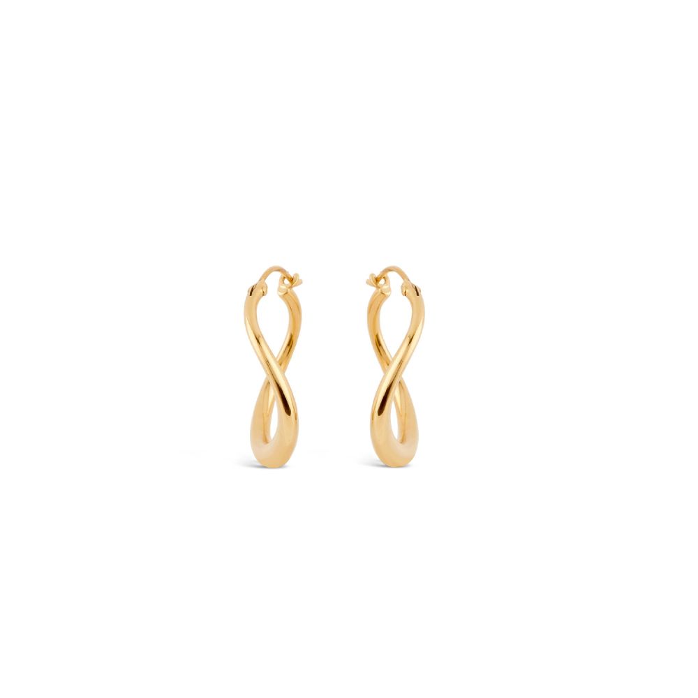 Gold Small Wave Hoop Earrings 