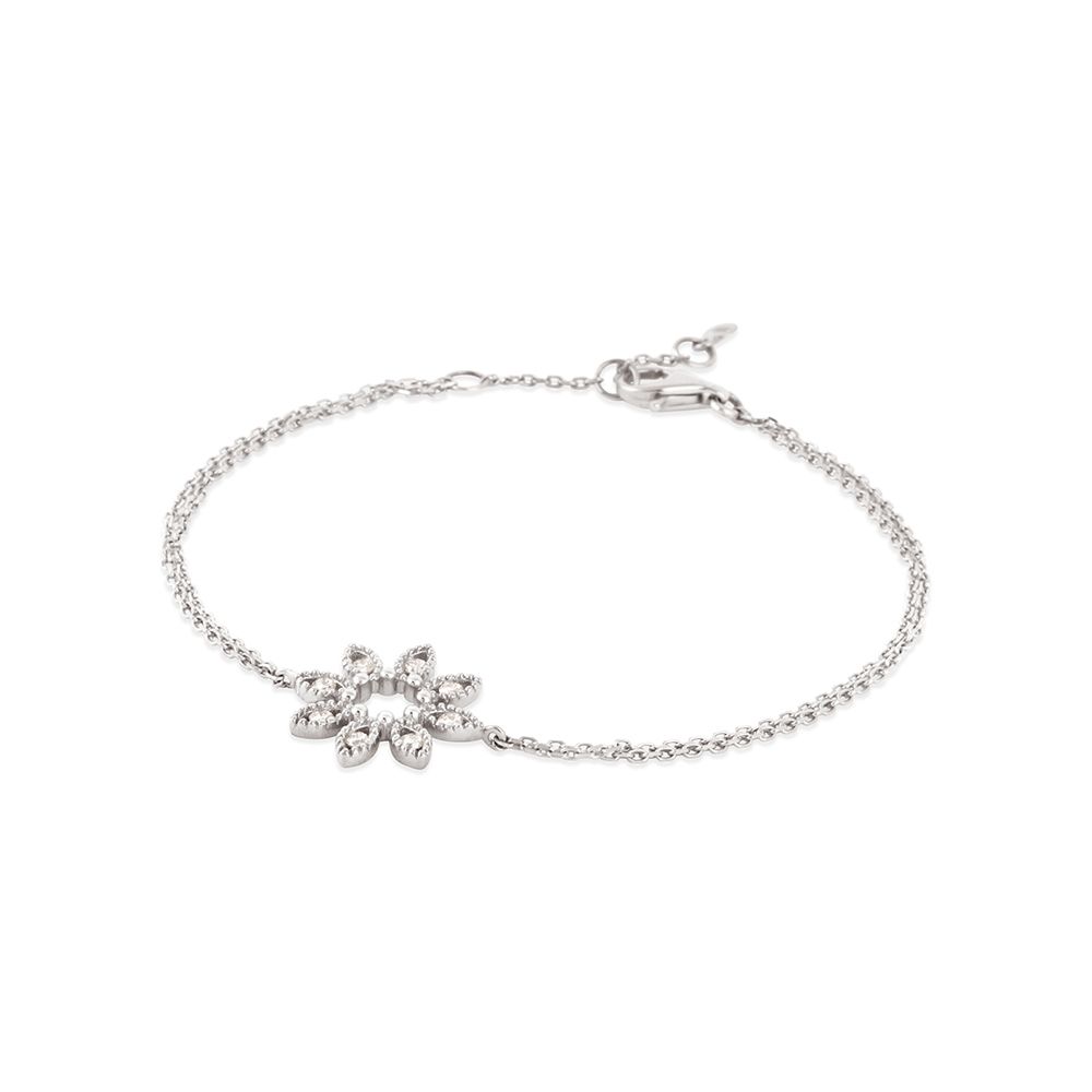 14K Diamond Jasmine Flower Wristlet