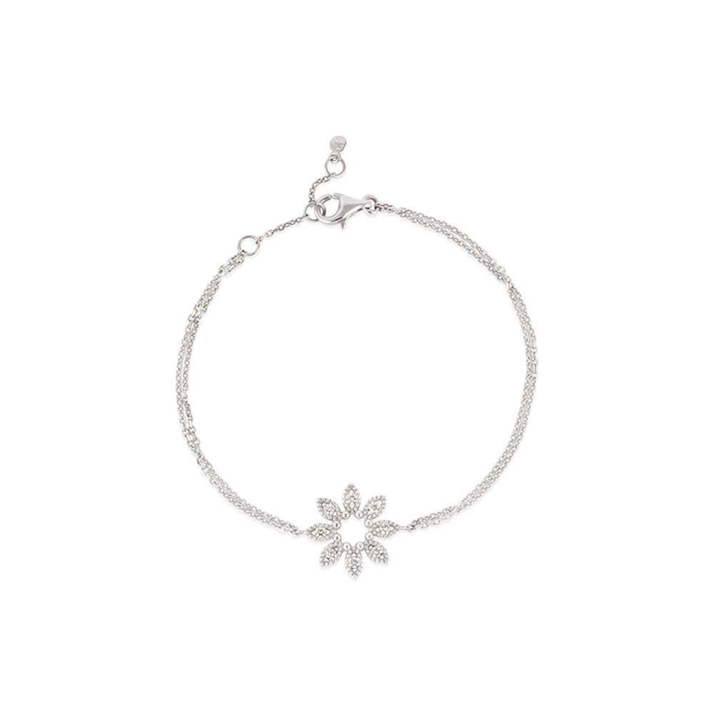 14K Diamond Jasmine Flower Wristlet