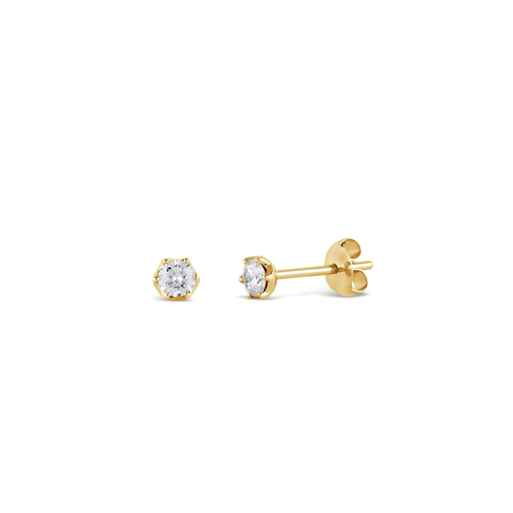 ELYHARA 18K YELLOW GOLD DIAMOND STUDS | Jewellery By Dinny Hall