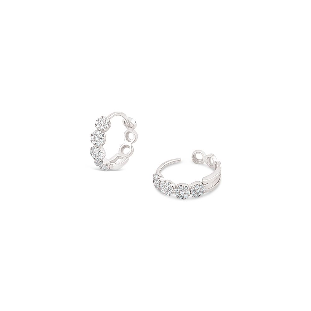 Shuga 14k Gold Pavé Diamond Huggie Hoops