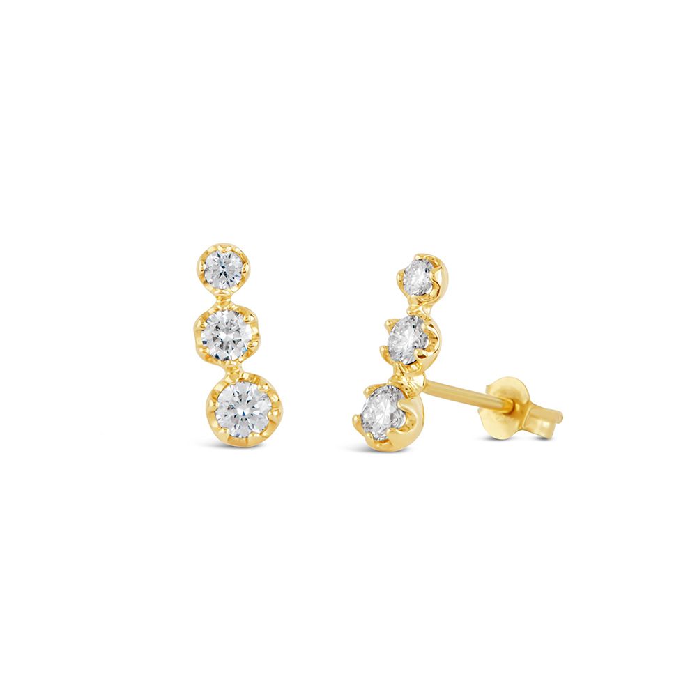 Elyhara Diamond Trio Studs