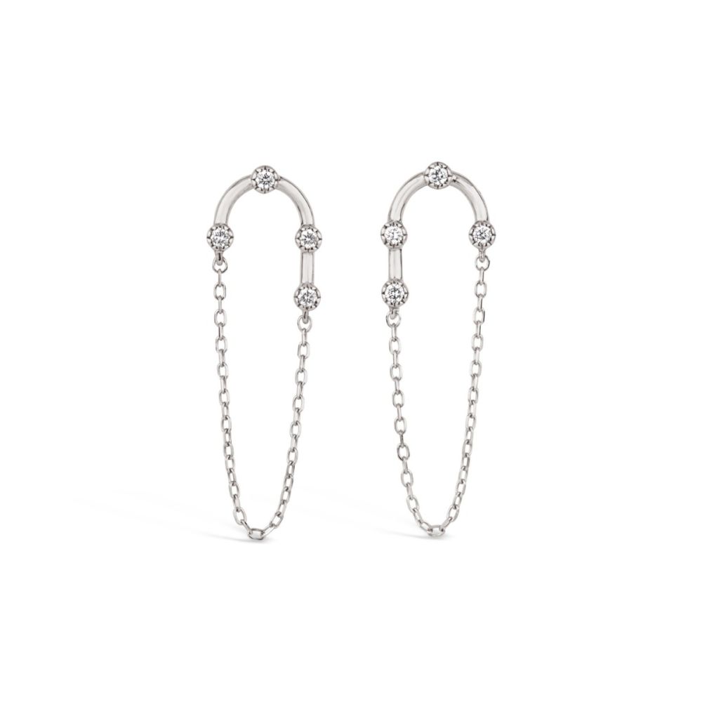 Forget-Me-Not Lab-Created Diamond Chain Drops