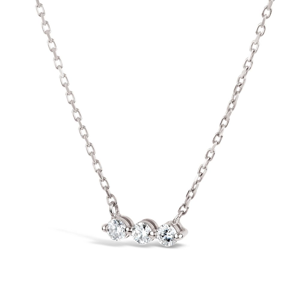 Bryan Beauties Three Stone Diamond Necklace-14ky 118N112361Y14DI - Bryan  Jewelry