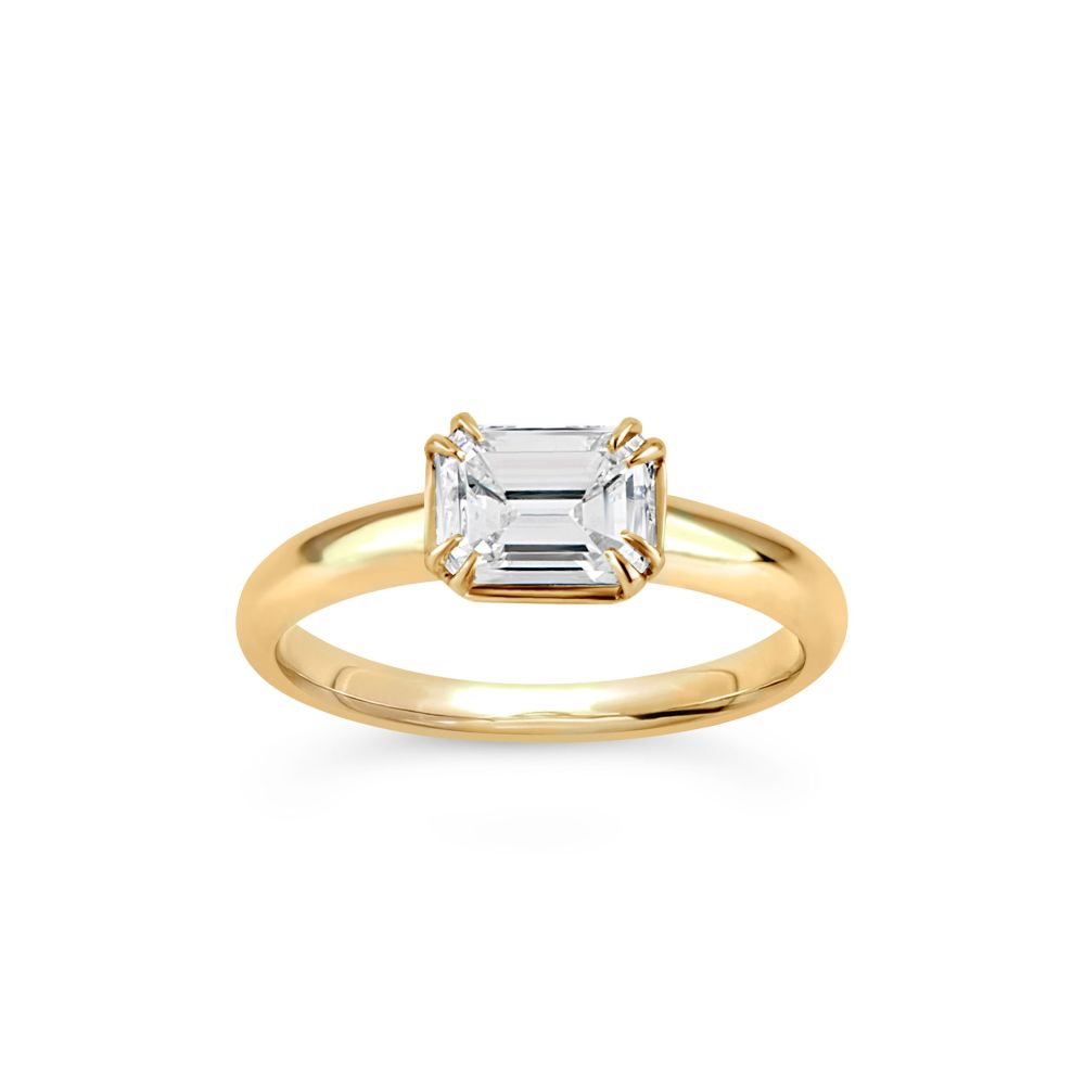 Dinny Hall Jessie 18K Emerald Cut Diamond Solitaire Ring 