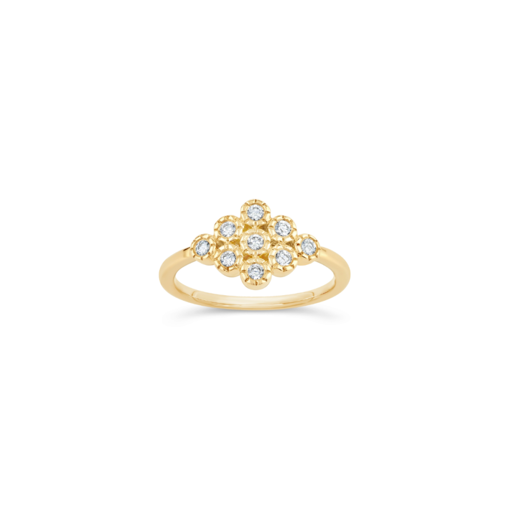 Forget-Me-Not Lab-Created Diamond Cluster Pinky Ring