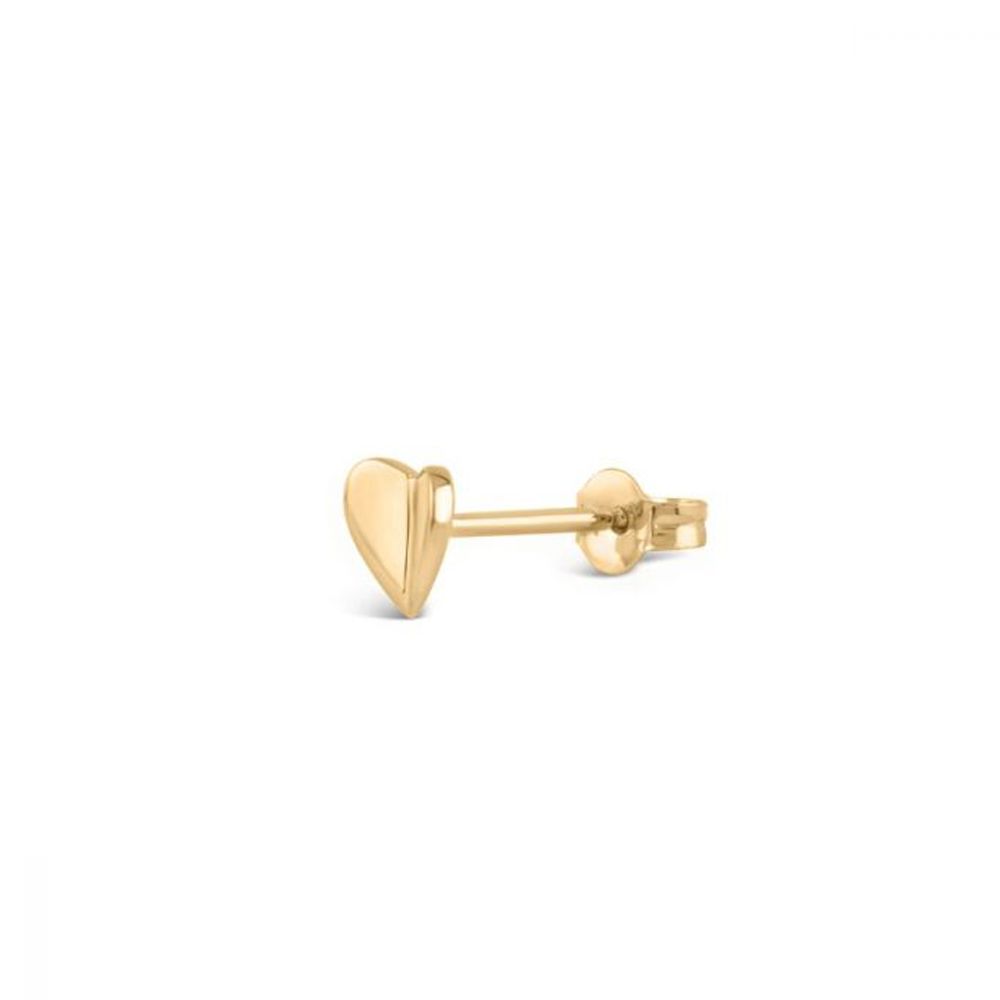 Single Bijou Folded Heart Stud