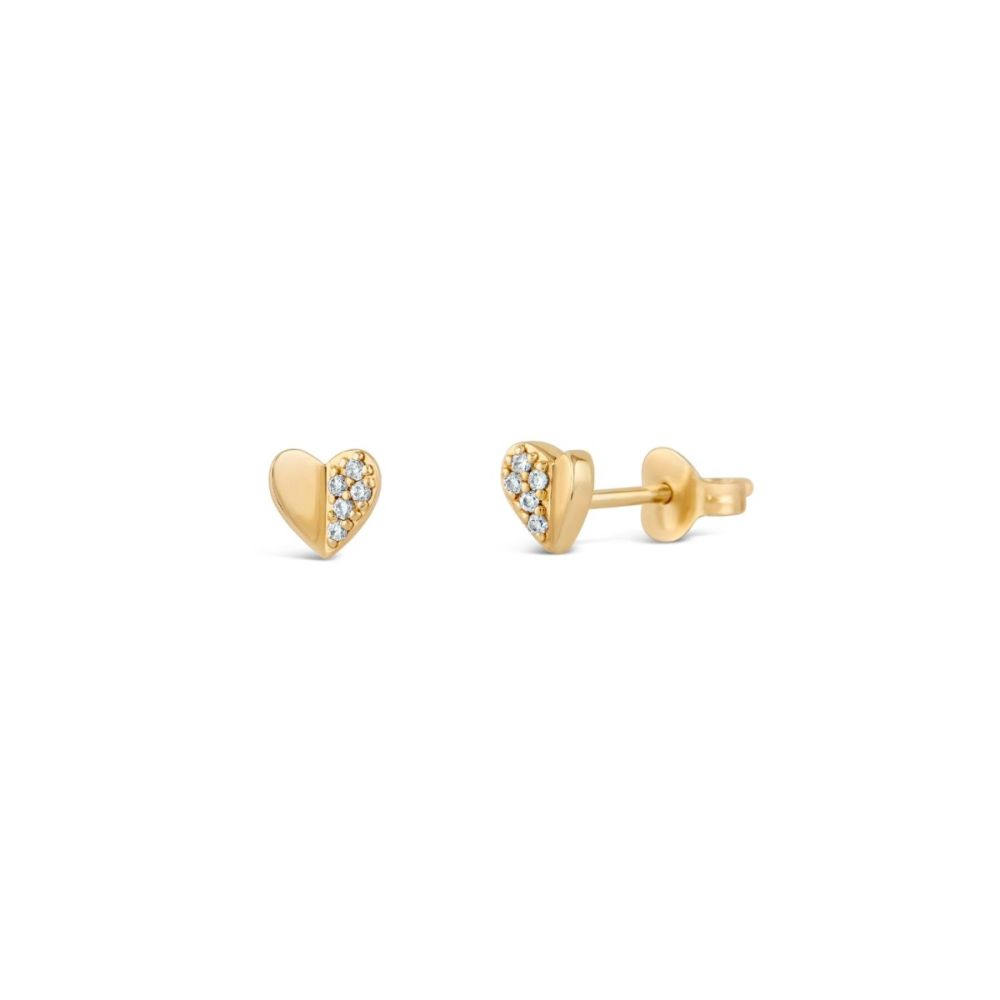 Folded Heart Lab-Created Diamond Studs