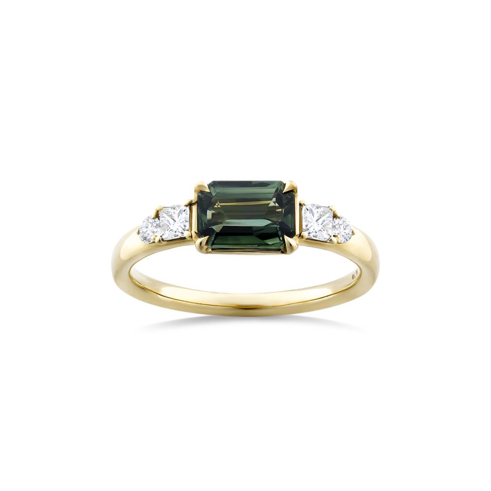 Lena Green Sapphire & Diamond Ring 