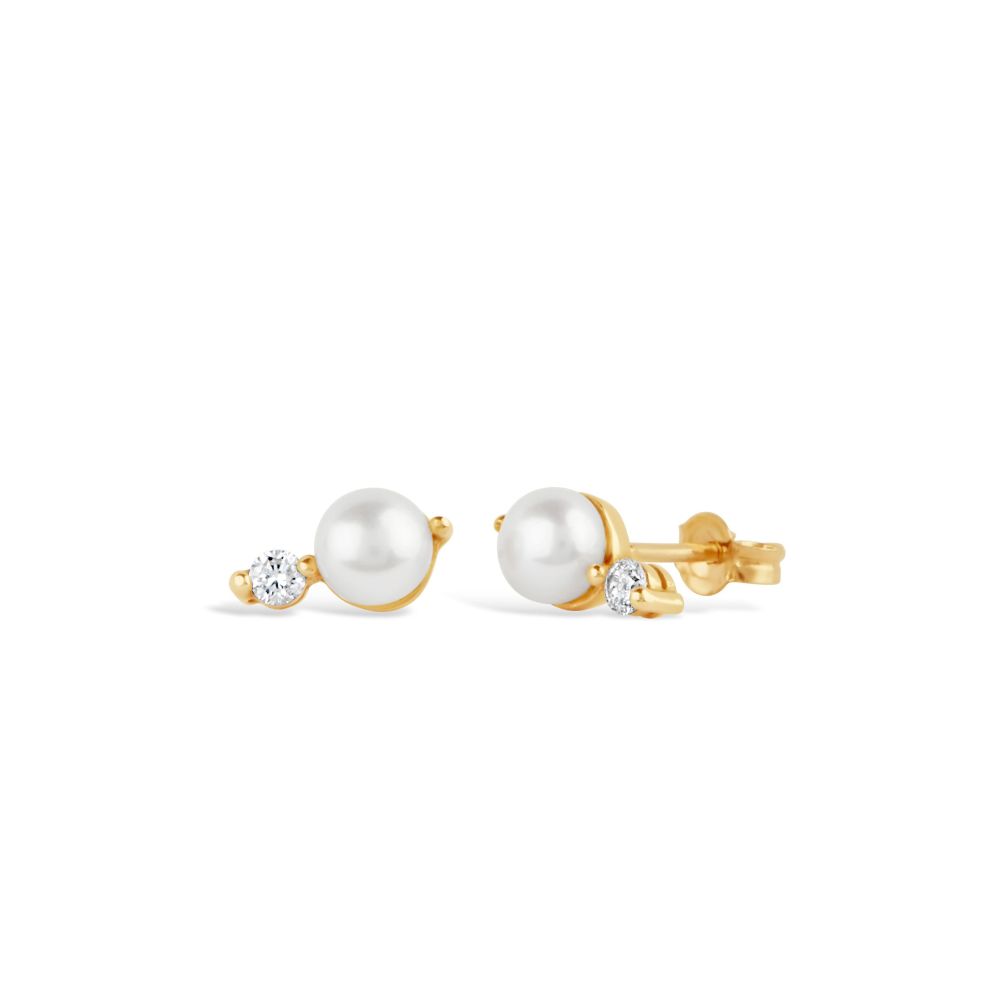 Shuga Pearl & Lab-Created Diamond Studs