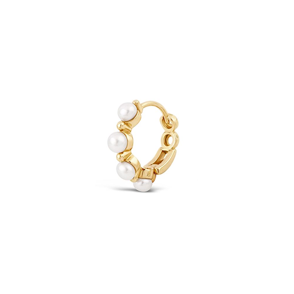 Single Shuga Pearl Huggie Hoop