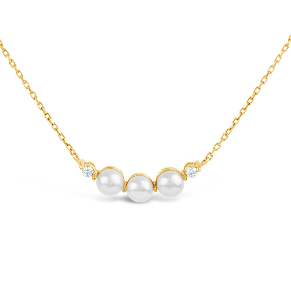 Peal and Diamond Bar necklace