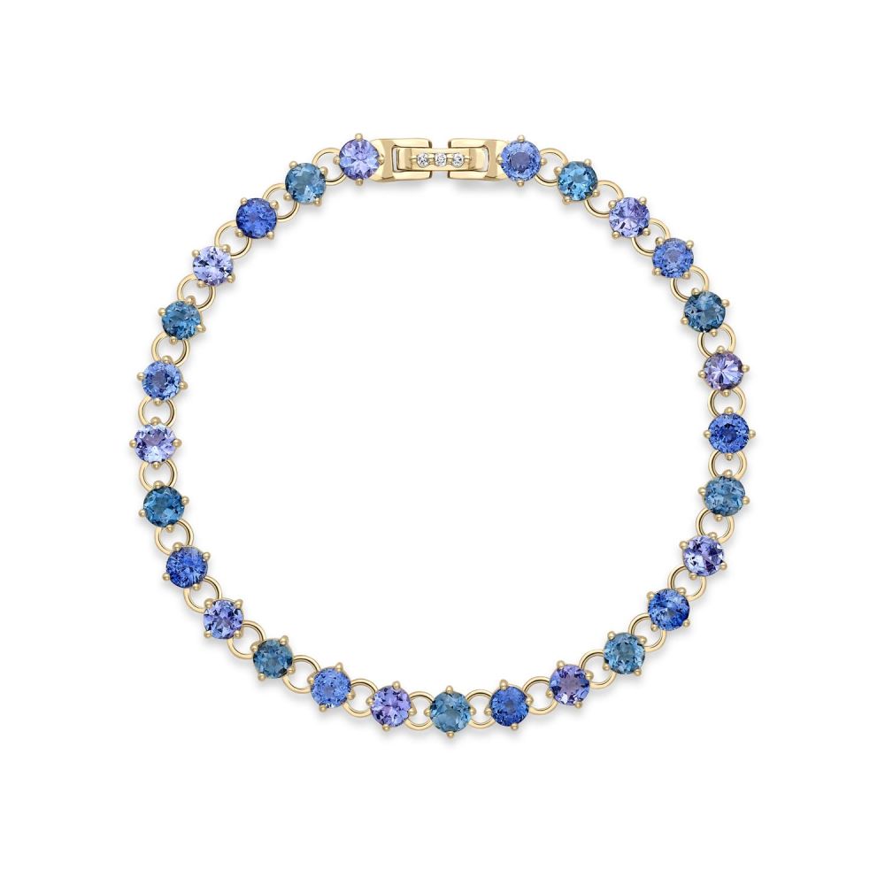 Shuga 4mm Blue Precious Gemstone Tennis Bracelet