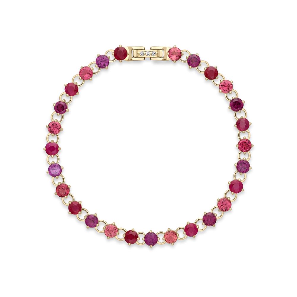 Shuga 4mm Pink Precious Gemstone Tennis Bracelet