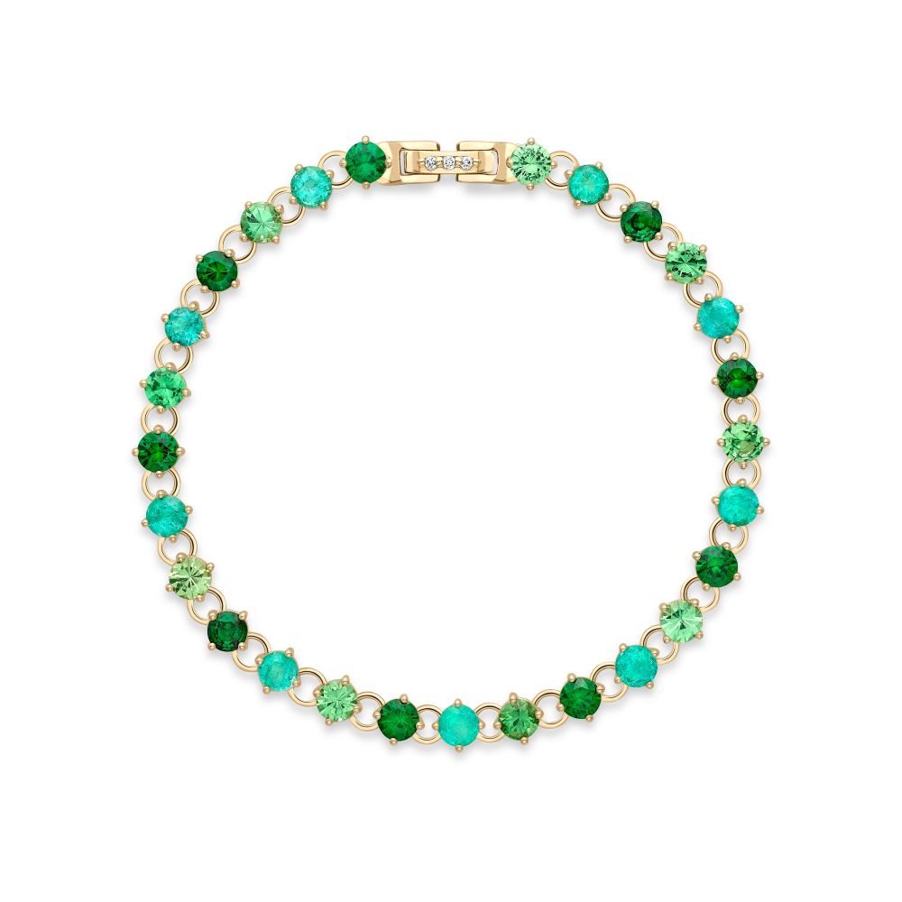 Shuga 4mm Green Precious Gemstone Tennis Bracelet