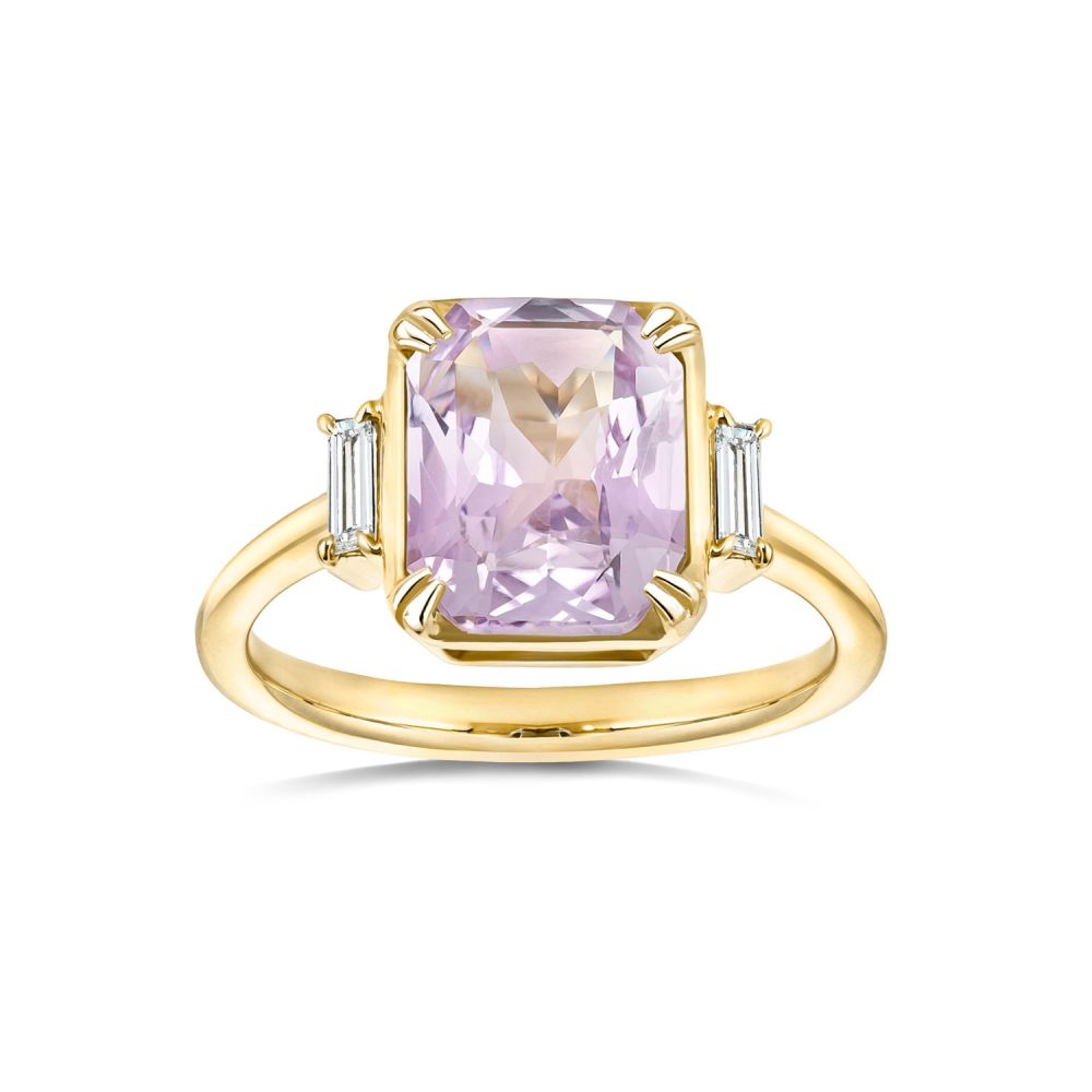 Mae West Purple Sapphire & Diamond Ring 