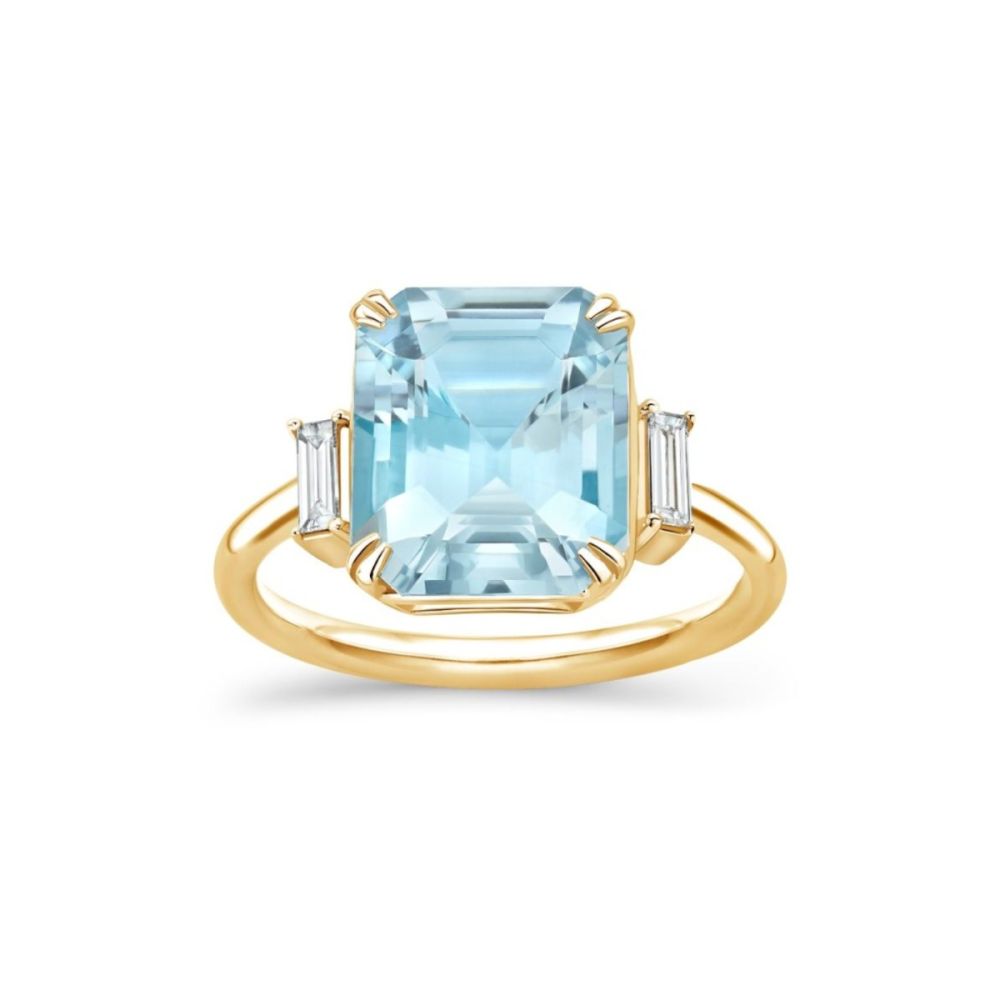 Mae West Aquamarine & Diamond Ring