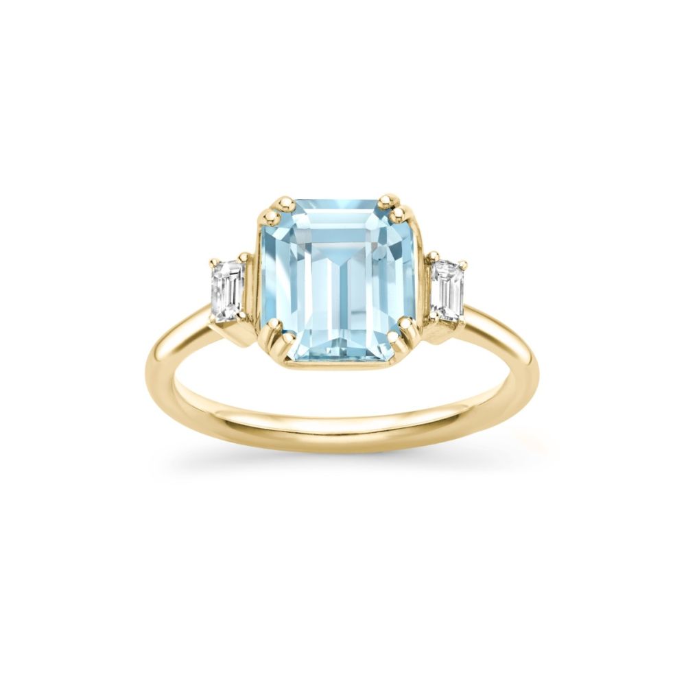 Mini Mae West Aquamarine & Diamond Ring