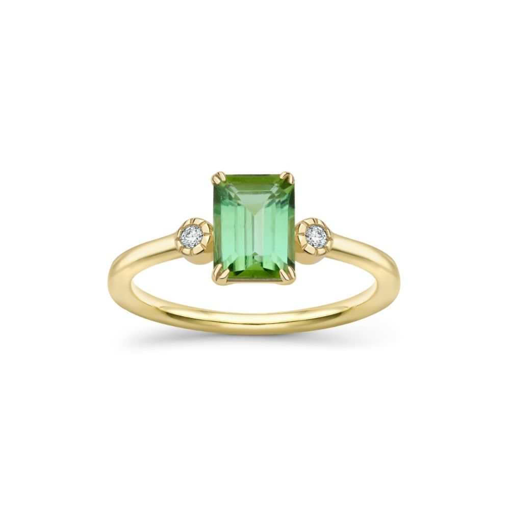 Violet Green Tourmaline Ring