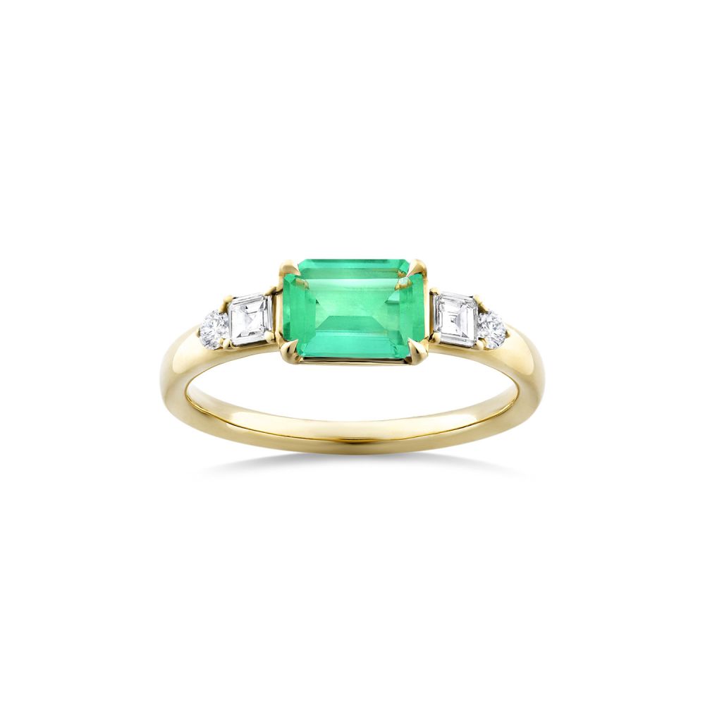 Lena Emerald & Diamond Ring 