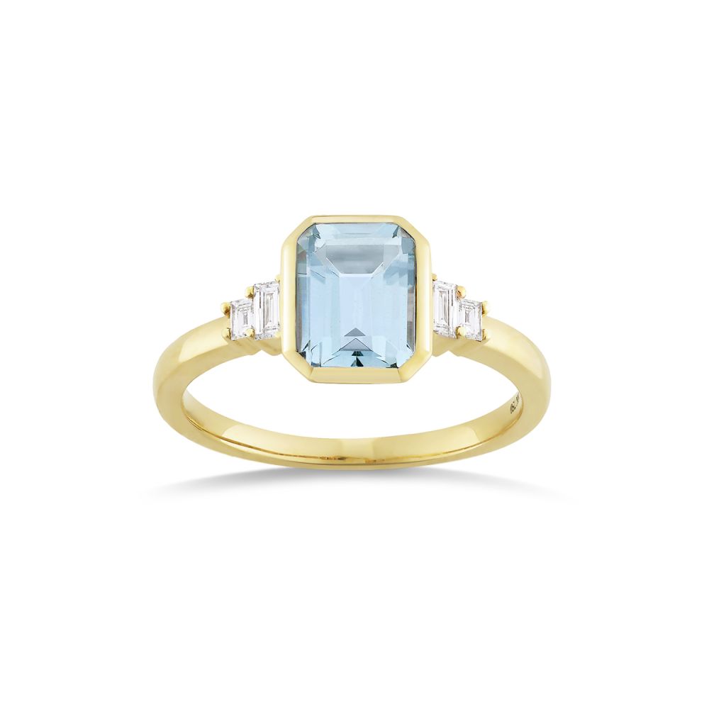 Mila Aquamarine & Diamond Ring 