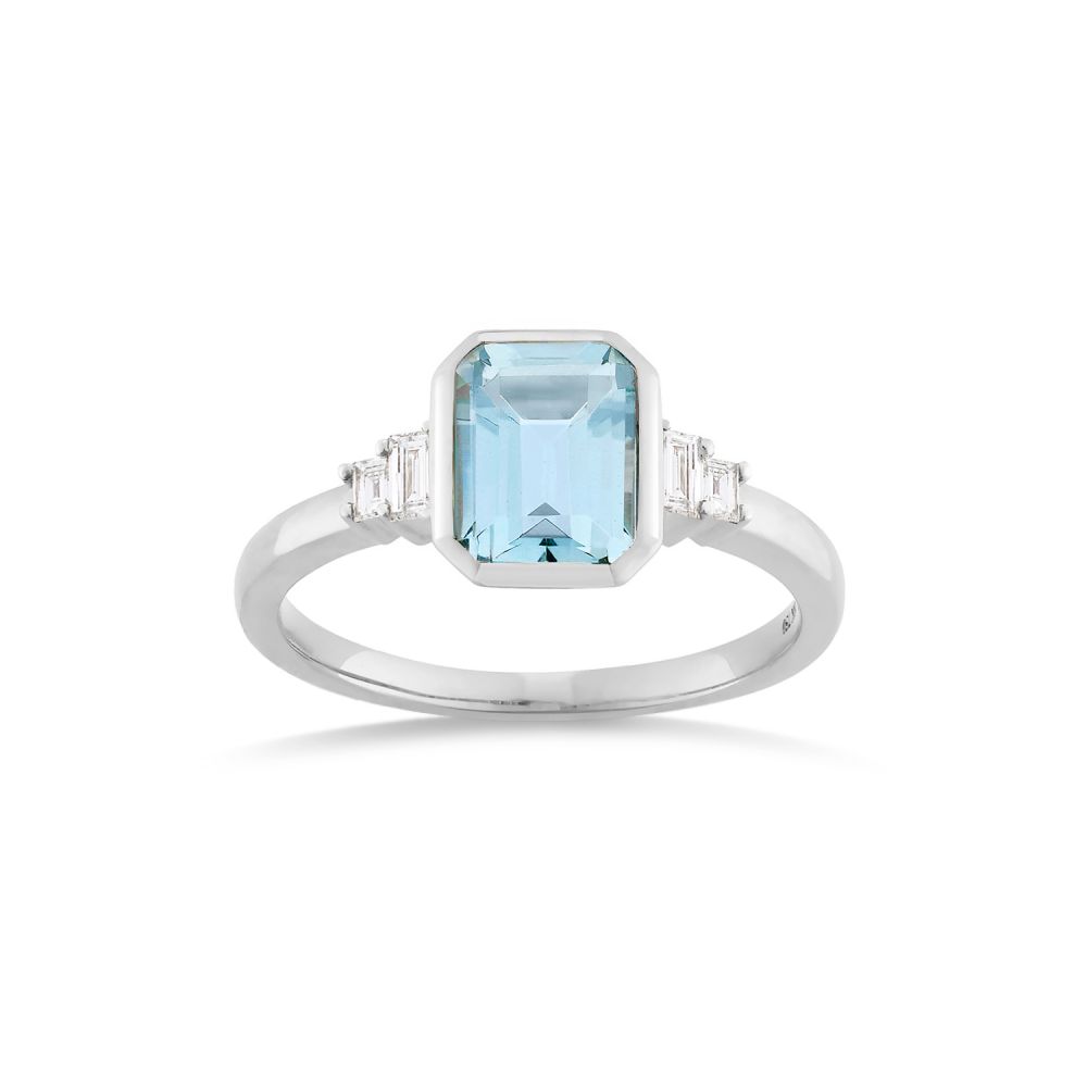 Mila Aquamarine & Diamond Ring 