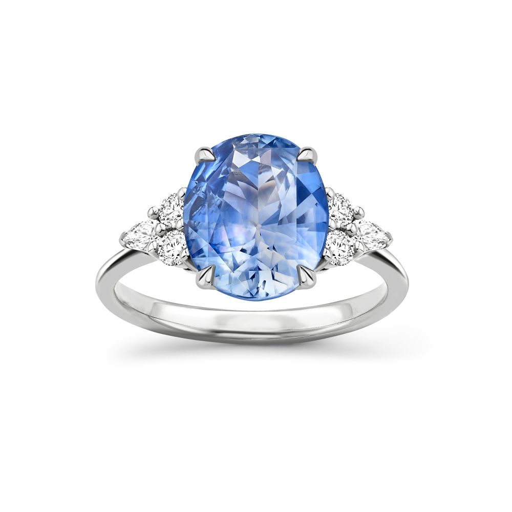 Edie Blue Sapphire & Diamond Ring 