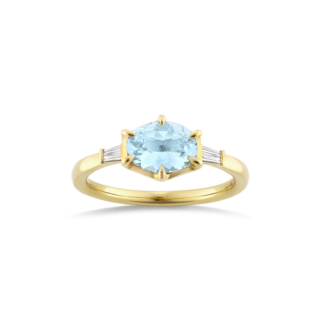 Jenna Aquamarine & Diamond Ring 