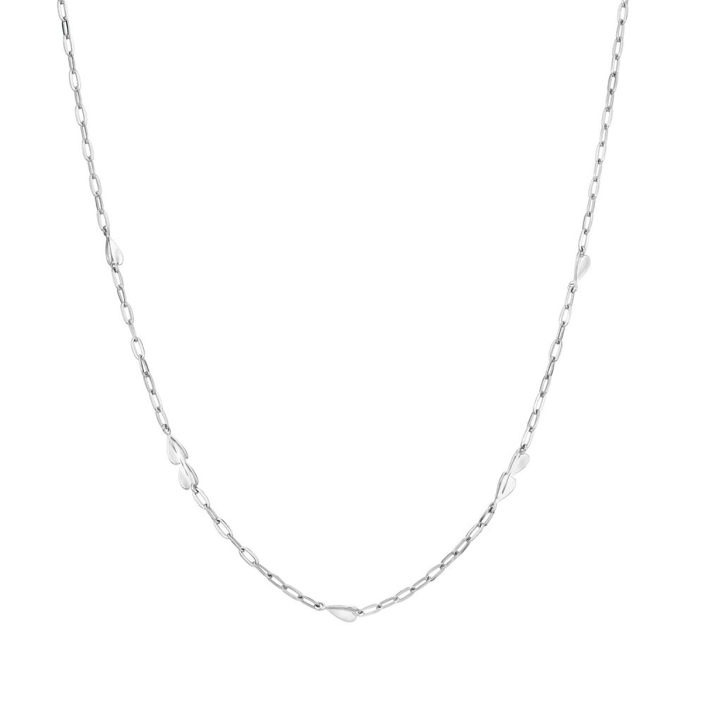 Folded Heart Chain Necklace 