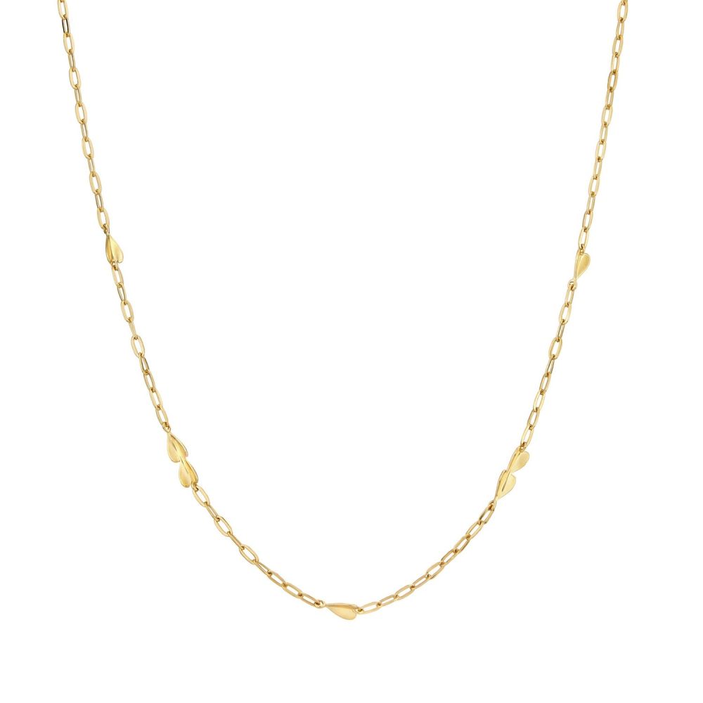 Folded Heart Chain Necklace 