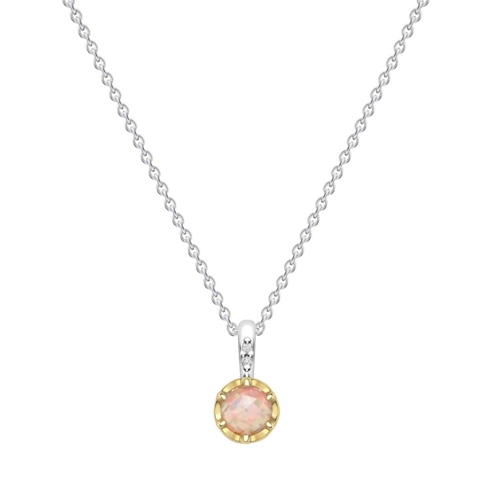 October Opal Birthstone Pendant