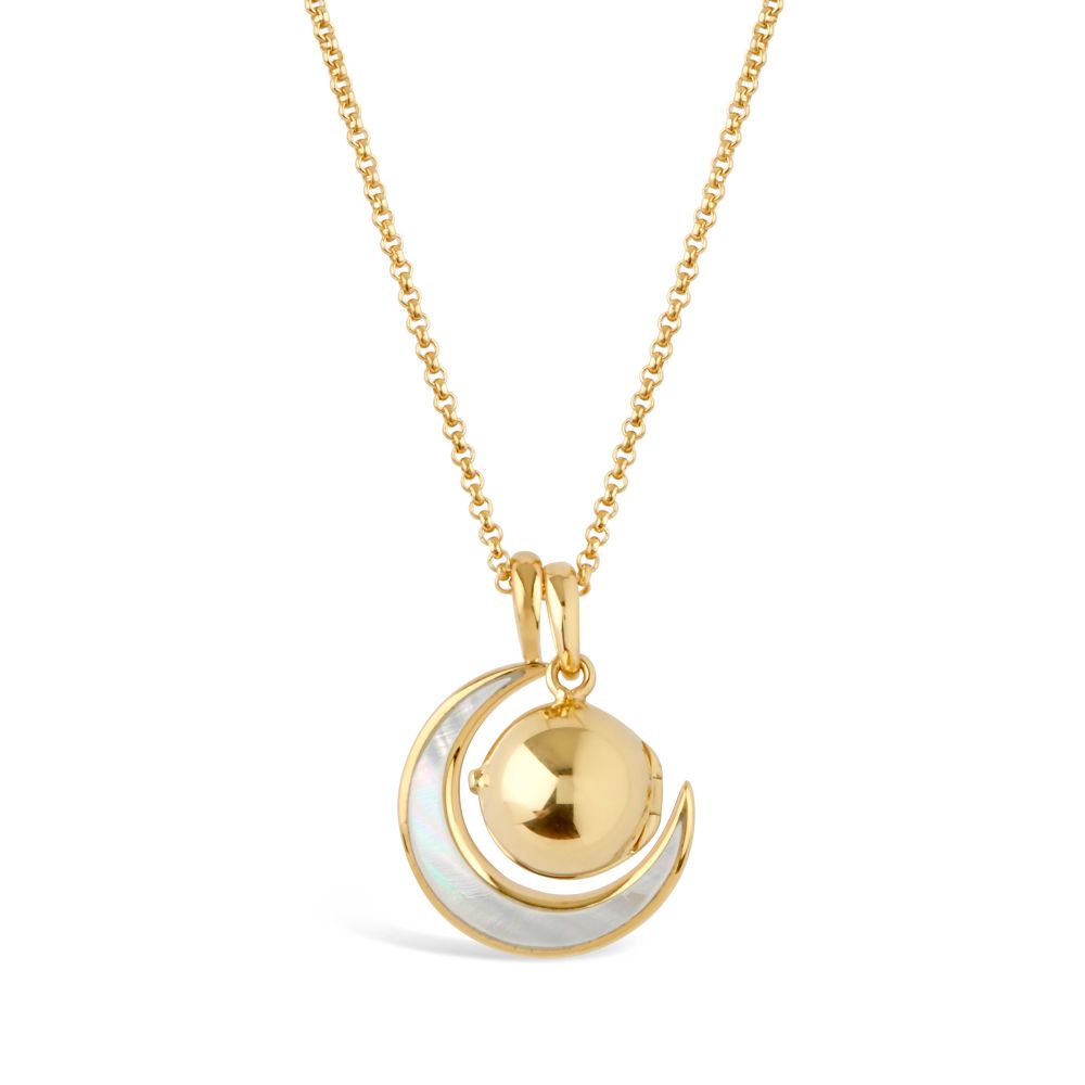 My World Orb Locket & Moon Charm Pendant