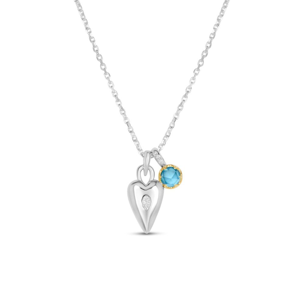 My World Heart & Birthstone Duo Pendant