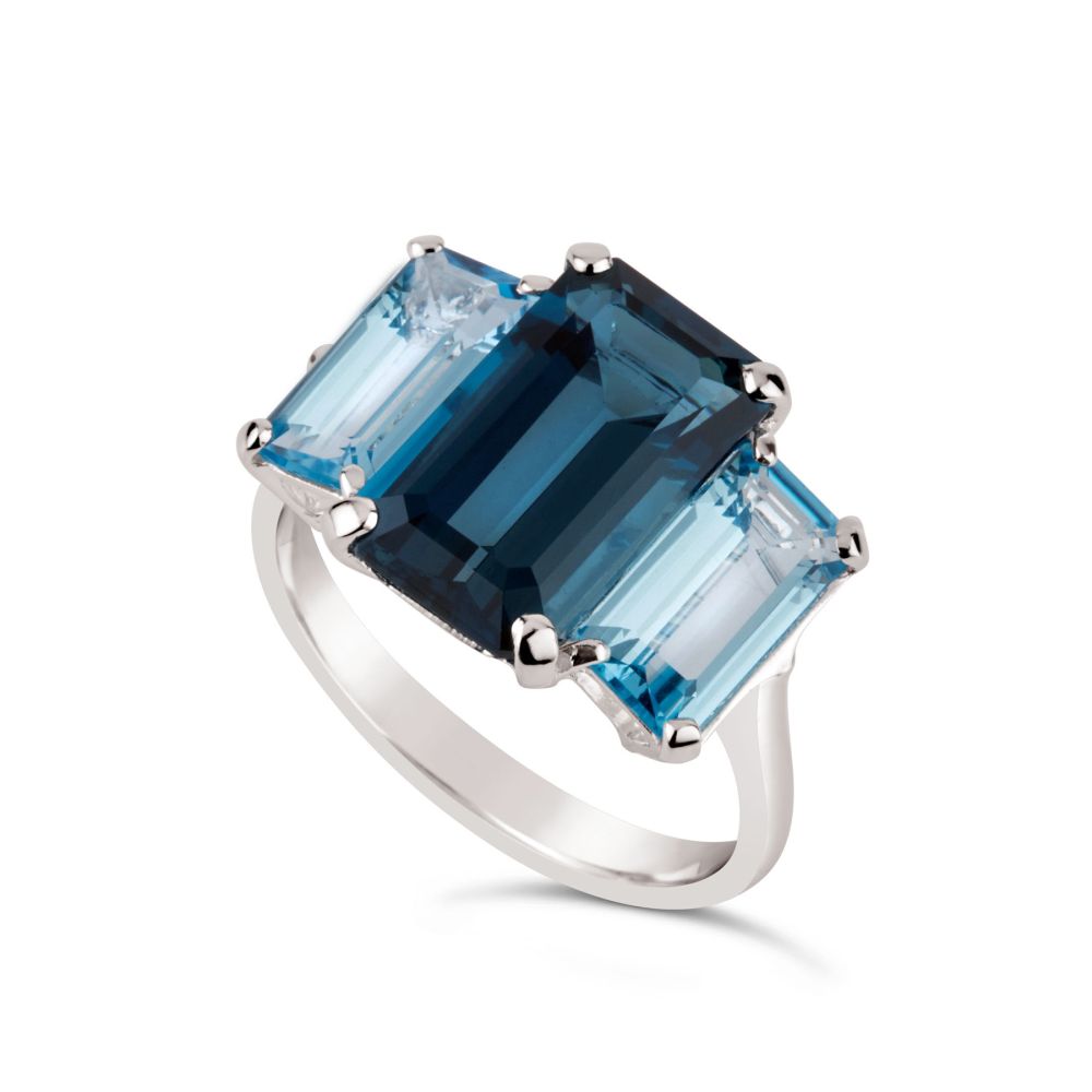 Large Blue Topaz Cocktail Ring