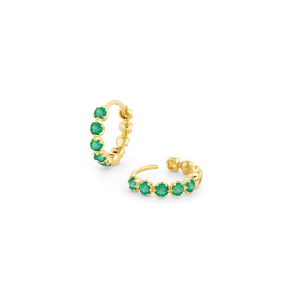 Elyhara Emerald Huggie Hoops