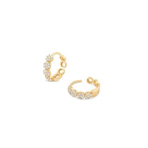 Dinny Hall 14k Gold Pavé Diamond Huggie Hoops