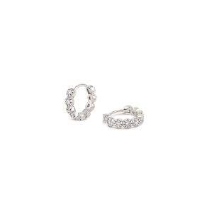 Forget Me Not Lab-Created Diamond Hoops