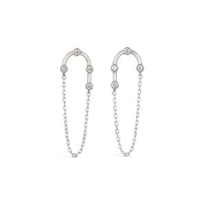 Forget-Me-Not Lab-Created Diamond Chain Drops
